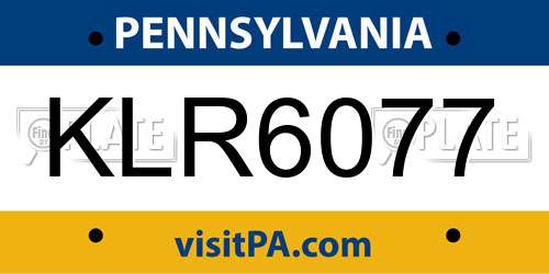 KLR6077 Pennsylvania License Plate