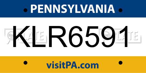 KLR6591 Pennsylvania License Plate