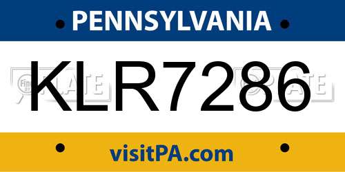 KLR7286 Pennsylvania License Plate