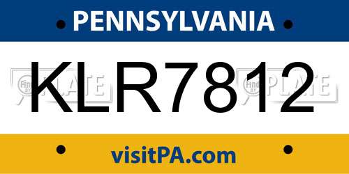 KLR7812 Pennsylvania License Plate