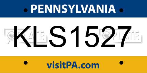KLS1527 Pennsylvania License Plate