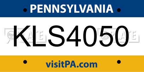 KLS4050 Pennsylvania License Plate