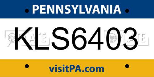 KLS6403 Pennsylvania License Plate