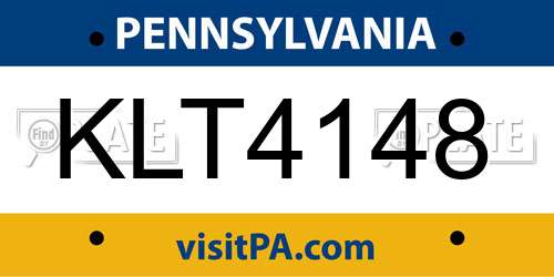 KLT4148 Pennsylvania License Plate