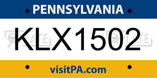 KLX1502 Pennsylvania License Plate