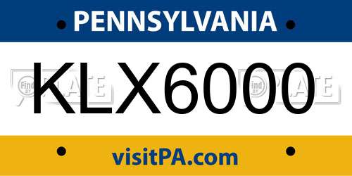 KLX6000 Pennsylvania License Plate