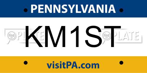 KM1ST Pennsylvania License Plate