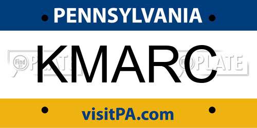 KMARC Pennsylvania License Plate