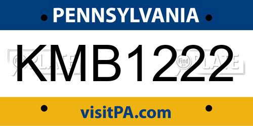KMB1222 Pennsylvania License Plate
