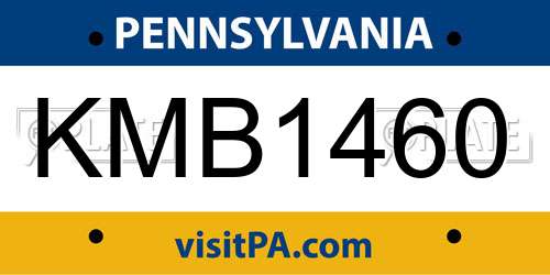 KMB1460 Pennsylvania License Plate