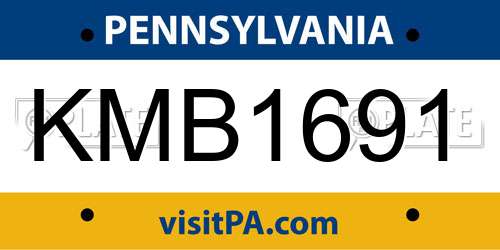 KMB1691 Pennsylvania License Plate