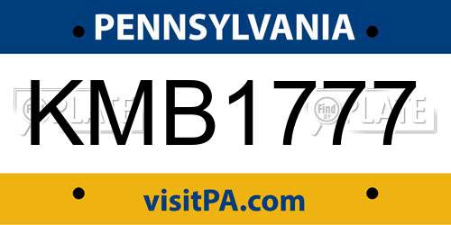 KMB1777 Pennsylvania License Plate