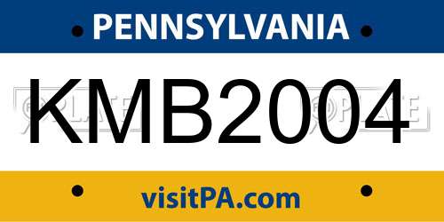 KMB2004 Pennsylvania License Plate