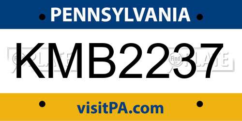 KMB2237 Pennsylvania License Plate