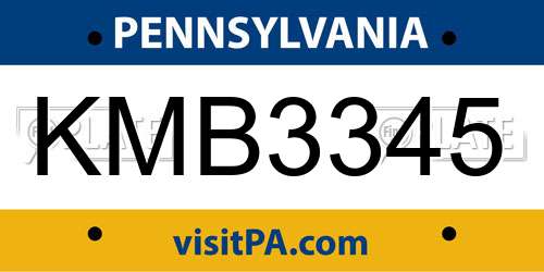 KMB3345 Pennsylvania License Plate