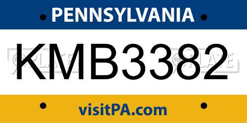 KMB3382 Pennsylvania License Plate