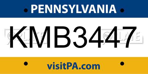 KMB3447 Pennsylvania License Plate