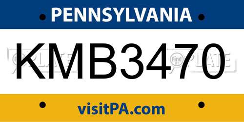 KMB3470 Pennsylvania License Plate