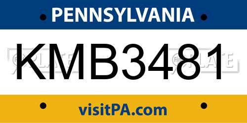 KMB3481 Pennsylvania License Plate