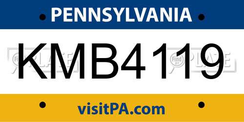 KMB4119 Pennsylvania License Plate