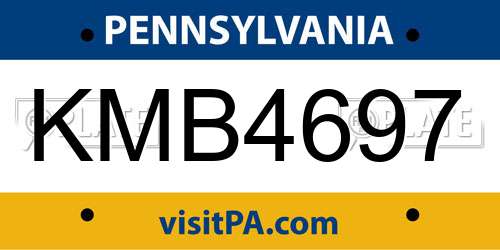 KMB4697 Pennsylvania License Plate