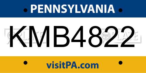 KMB4822 Pennsylvania License Plate