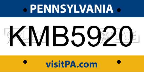 KMB5920 Pennsylvania License Plate