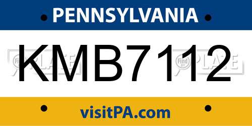 KMB7112 Pennsylvania License Plate