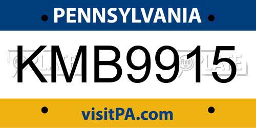 KMB9915 Pennsylvania License Plate