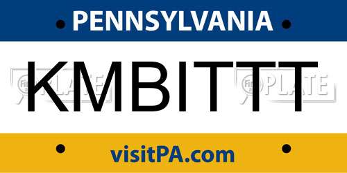 KMBITTT Pennsylvania License Plate
