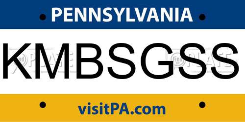 KMBSGSS Pennsylvania License Plate