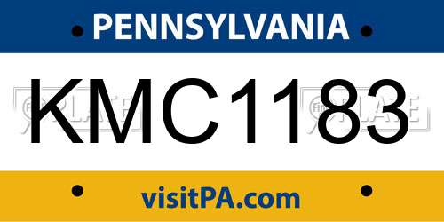 KMC1183 Pennsylvania License Plate