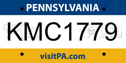 KMC1779 Pennsylvania License Plate