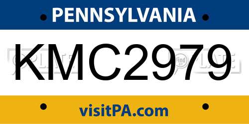 KMC2979 Pennsylvania License Plate