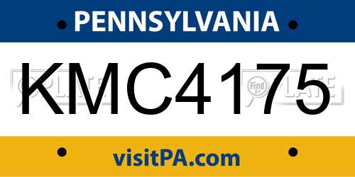 KMC4175 Pennsylvania License Plate