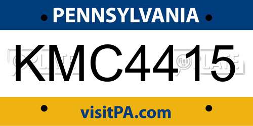 KMC4415 Pennsylvania License Plate