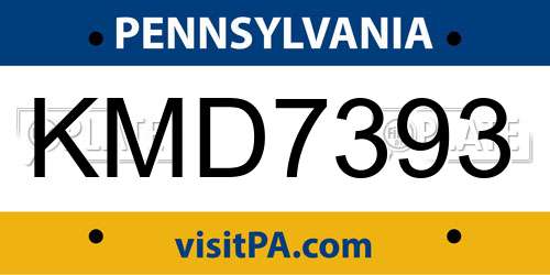 KMD7393 Pennsylvania License Plate