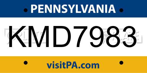 KMD7983 Pennsylvania License Plate