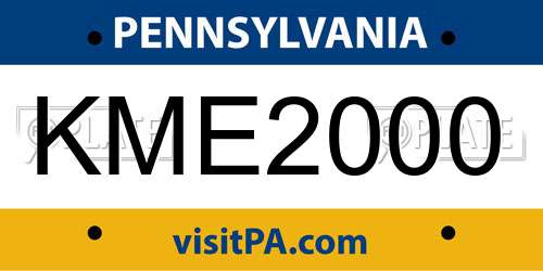 KME2000 Pennsylvania License Plate
