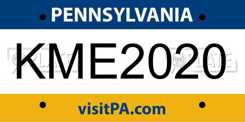 KME2020 Pennsylvania License Plate