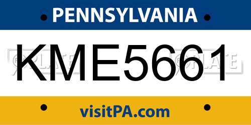 KME5661 Pennsylvania License Plate