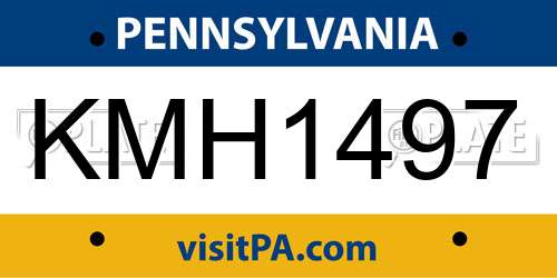 KMH1497 Pennsylvania License Plate
