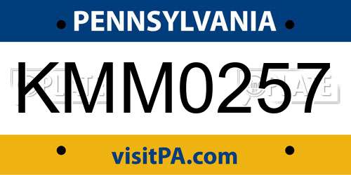 KMM0257 Pennsylvania License Plate