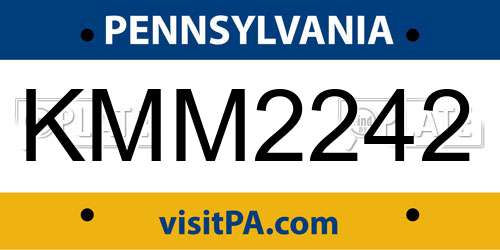 KMM2242 Pennsylvania License Plate