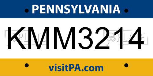 KMM3214 Pennsylvania License Plate