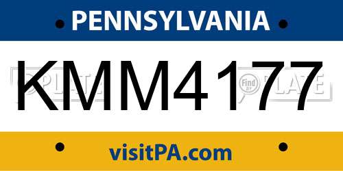 KMM4177 Pennsylvania License Plate