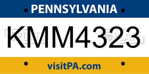 KMM4323 Pennsylvania License Plate