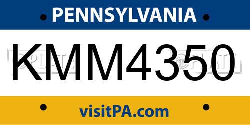 KMM4350 Pennsylvania License Plate