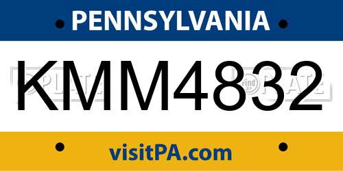 KMM4832 Pennsylvania License Plate