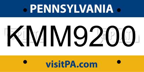 KMM9200 Pennsylvania License Plate